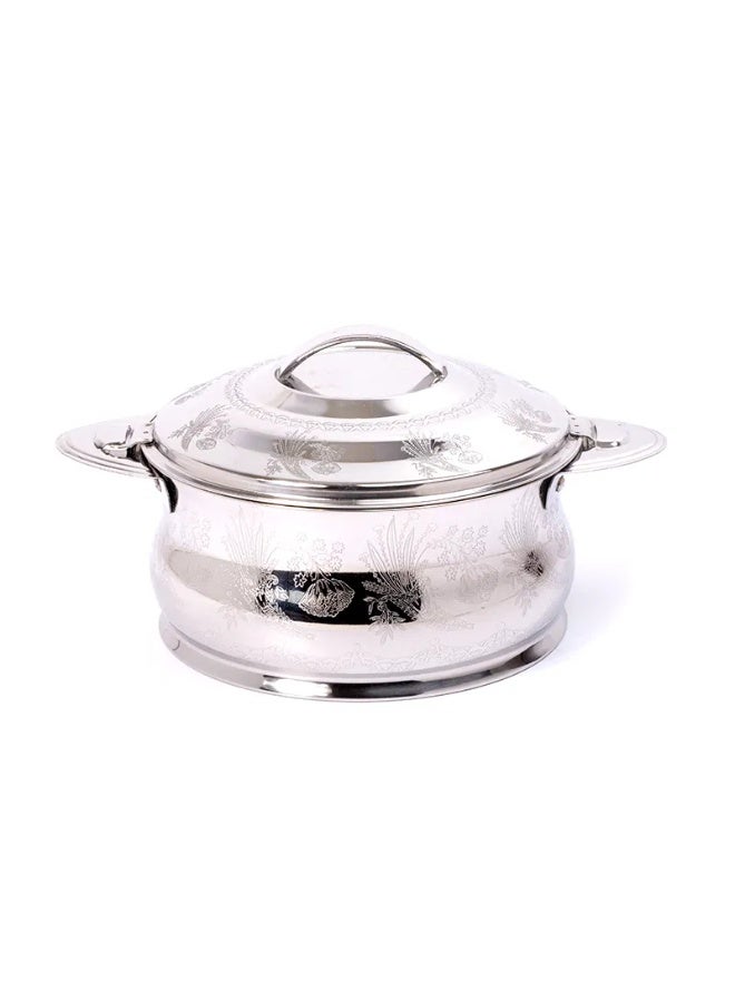 علبة من الفولاذ الهندي الفضي سعة 1500 مل